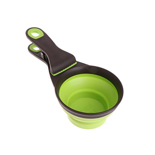 Hikig Collapsible Pet Cat Rabbit Dog Food Scoop Spoon Measuring Cup Bag Sealing Clip (M)