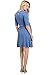 LaClef Women's Maternity Wrap Dress with Tie Waist Belt (Medium, Denim Blue)