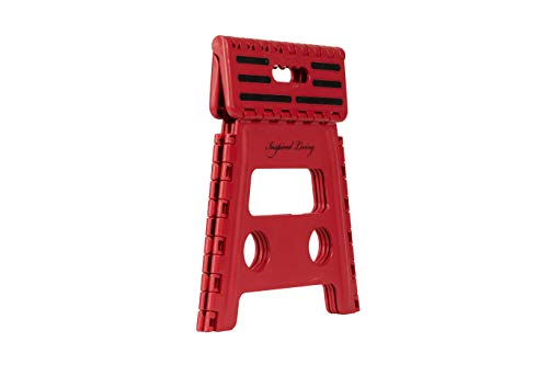 Inspired Living Step Heavy Duty folding-stools, 13" High, RED