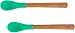 Avanchy Bamboo & Silicone Infant Training Spoons, BPA Free - Soft Tip, Easy on Gums, First Stage Feeding Utensils for Baby-Led Weaning, Self-Feeding, Green