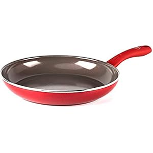 GreenChef CC002771-001 Keramische Koekenpan 28 cm Rood |Geschikt voor inductie en vaatwasmachinebestendig |Gezonde…