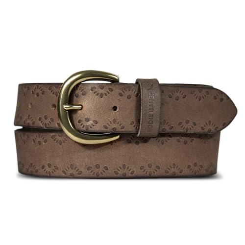 Eddie Bauer Women's Casual Leather Belts with Durable Metal Buckle, Tooled Geo…