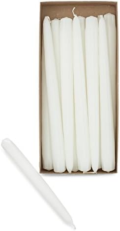 Dashington 10" White Taper Candles, Pack of 12, Made in USA