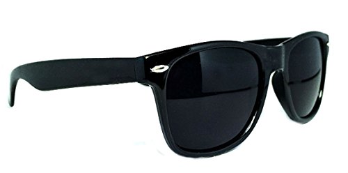 Sunglasses Classic 80's Vintage Style Design (Black Gloss/Super Dark)