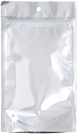 GOOD ACTIVE Clear Front Stand Up Alone Aluminum Foil Back Pouch Maylar Valve Airtight Zipper Bag Heat Sealable Zip Lock translucent silver aluminized grip seal plastic 7"x11" (18x28cm) (100)