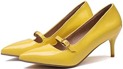 Mengltx Talon Aiguille Talons Hauts Sandales Grand Et Petit 30 48 Taille 4 Couleur Nouveau Printemps Automne Femmes Pompes Chaussures Chaussures Toe Rond Talon Carre X 12 4 Jaune Amazon Fr Sports Et Loisirs