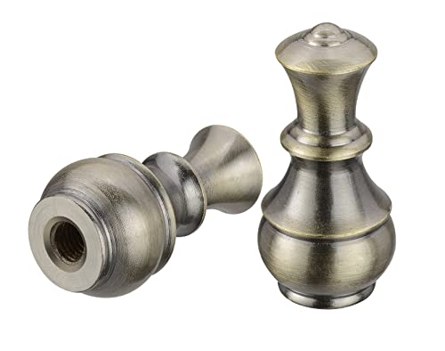 Aspen Creative 24040-42, Solid Steel Finial for Lamp Shade, Steel in Antique Br…