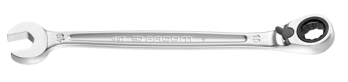 Facom 467B.10 Anti Slip Combination Ratcheting Spanner, 10mm
