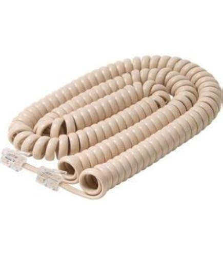 50 Pack - 10ft Telephone Handset Receiver Coil Cords - 4P4C Connectors, Black (Stretched Length)