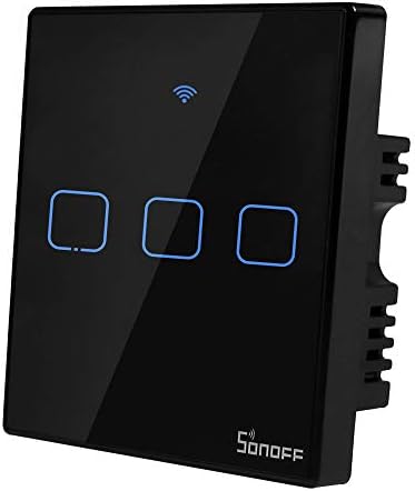 GALOOK WIFI Smart Light Switch, Wireless Wall Touch Switch Works with Alexa and Google Home,Touch Tempered Glass Panel,APP Remote Control&433MHz RF Control,No Hub Required,Neutral Line Need(T3-3Gang)