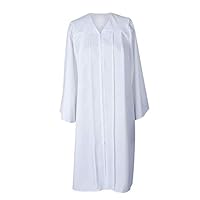 GradPlaza Unisex Adult Graduation Gown Economic Choir Robe Matte Gown Only White