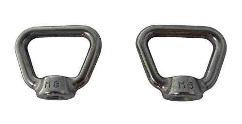2 Pieces Stainless Steel 316 M8 Lifting Eye Nut 8mm Bow Type 80704 US Shape Marine Grade