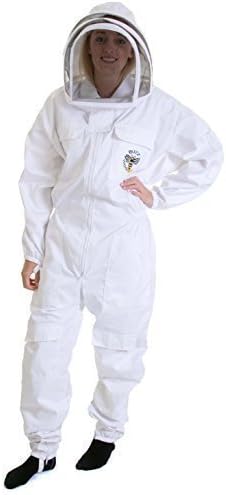Buzz Work Wear Beekeeping White Suit With Fencing Veil - L