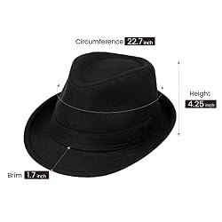 Black Fedora Hat For Men Unisex 