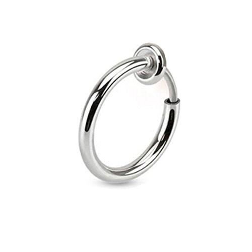 Clip on Boby Nose Lip Ear Fake Piercing Rings Stud False Hoop Earrings Septum
