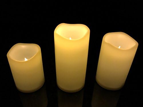 lmnop Radiant-Candle Set of 3 Indoor & Outdoor Water Resistant Flameless Candles with Remote and Flicker Mode