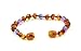 Baltic Amber Teething Bracelet/Anklet {0056} Mixed with Amethyst Beads - 5.5 inches - Amber Jewelry - Hand-Made from Natural Baltic Amber Beads (5.5 inches (14 cm), Cognac/Amethyst)