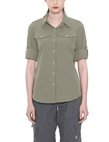 Little Donkey Andy Women's Stretch Quick Dry Water Resistant Outdoor Shirts UPF50+ for Hiking, Travel，Camping Sage Size M