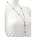 Chuvora Genuine Turquoise Gemstones and Crystal Beaded Y Drop Long Necklace, 26 inches
