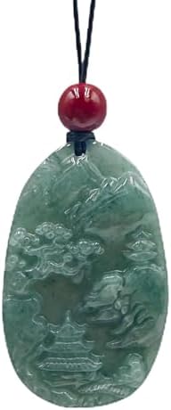 Handwork Natural Dark Green HeTian Jade Carved Cicada Lucky Amulet