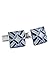 Ike Behar Men's Mosaic Cats Eye Stone Cufflinks, Blue/Silver, One Size