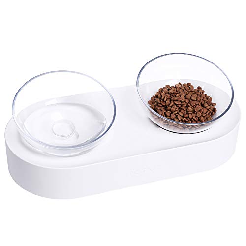 PETKIT Elevated Cat Food Bowls, Tilted Pet Raised Bowls with Stand for