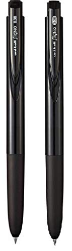 Assorted - Signo - uni Knock Ballpoint Pen - UMN-155 RT1 0.38 mm & 0.28 mm - Black