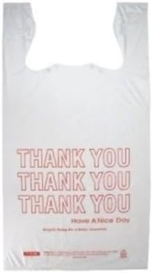 Prime Plastics Small T-Shirt Thank You Grocery Shopping Bags 8" x 4" x 16" 1000/Cs (Pack of 1000)