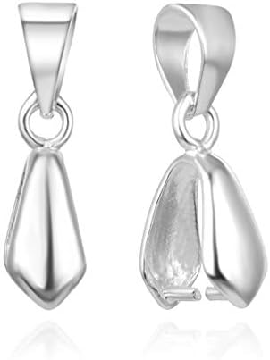 10pcs Authentic 925 Sterling Silver Pendant Pinch Bail 16mm Connector Beads