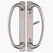 Rockwell Security Charlotte Patio Sliding Door Handle Set Brushed Nickel Fits 3-15/16 Inch CTC Screw Holes for Residential Use