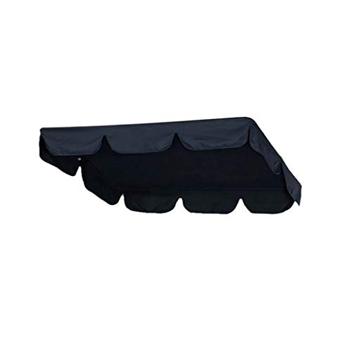 Xniral Ersatzdach Abdeckung für Hollywoodschaukel Dach Schaukeldach, UV-beständig Garden Swing Stuhl Ersatz-Verdeck (195cm × 125cm × 15cm, Schwarz)