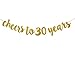 FECEDY Gold Glitter Cheers to 30 Years Banner for 30th Birthday Party