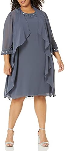 jessica london plus size women's 2-piece beaded jacket dress Jessica London Women's Plus Size 2-Piece Beaded Jacket Dress