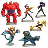 Big Hero 6 Figure Play Set - 6 Pcs Set Hiro Baymax Mech (Red) Go Go Honey Lemon Wasabi Fred