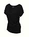 Sejora 2005 Convertible Short Sleeve Dolman Tunic Top - (Black, XX-Large)