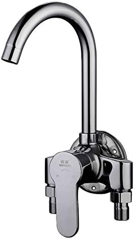 Ppigle Surface Mounted Kitchen Faucet Universal Washing Basin All Bronze Kitchen Mixer Hot And Cold Double Basin Sink Surface Mounted Kitchen Faucet Full Copper Pipe Mixing Valve Wall-mounted Laundry