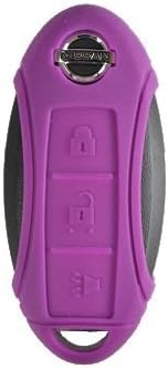 Silicone Key Fob Case Cover Fits Nissan 3 Button Remote Key Fob (Lt. Purple)