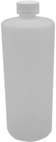 5 x 1 Liter HDPE Bottles with 28mm Child Safety F217 Lined Cap Food Grade Natural Color Clear Transluscent Plastic