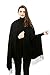 REEMONDE Womens Super Soft Long Shawl Solid Colors Warm Pashmina Big Scarf (Black)