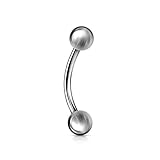 18G Basic 316L Surgical Steel Curved Barbell - Sold Individually (Length: 1/4