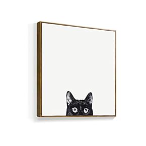 Framed Canvas Wall Art for Living Room, Bedroom Curious Dog and Cat Canvas Prints for Home Decoration Ready to Hanging - 16x16 inches