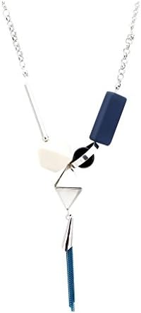Edress Personal Long Silver Plated Link Tassel Necklaces Unique Wood Shaped Pendant Teen Fashion Jewelry