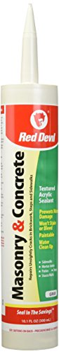 Red Devil 0646 Masonry and Concrete Acrylic Sealant, 10.1 oz. Gray, 12 Pack