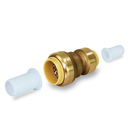 Pushlock UPSC134 Reducing Coupling Pipe Fittings Push to Connect Pex Copper, CPVC, 1 x 3/4 Inch, Brass, 4, Brass & Copper