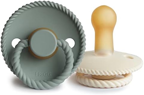 FRIGG Rope Latex Baby Pacifier 6-18 Months | 2 Pack Soother with Rope ...