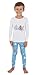 PajamaGram Gingerbread Fun Long-Sleeved Pajamas with Pants, Blue, Big Girls' 8