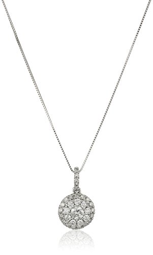 14k White Gold 1/2cttw Diamond Galaxy Pendant Necklace , 18