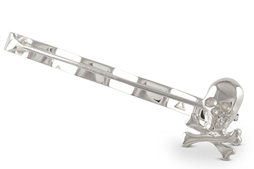 ZAUNICK Skull and Bones Tie Clip Sterling Silver
