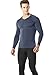 TSLA Men's Thermal V-Neck Long Sleeve Compression Shirts, Athletic Base Layer Top, Winter Gear Running T-Shirt, Thermal V Neck Dark Grey, Medium