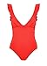 Soyml Women's One Piece Swimsuit Ruffle Solid Monokinis Tummy Control Swimwear With Criss Cross Tie Back Bathing Suits